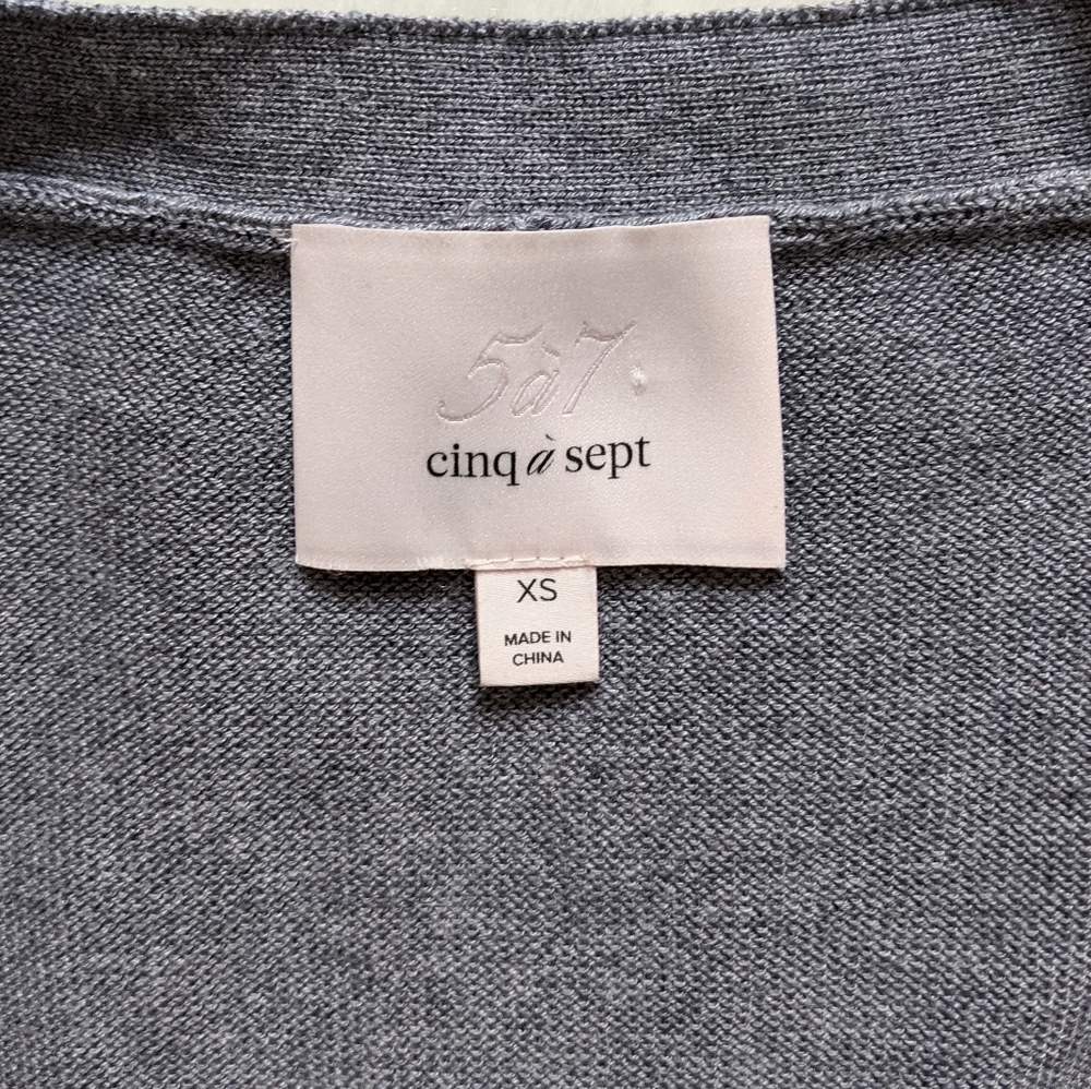 Cinq A Sept Tous Les Jours Gaetana Silk Cashmere Ruffle Trim Cardigan Sweater - Picture 3 of 13